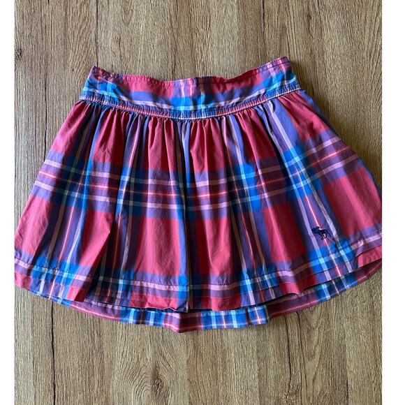 Abercrombie & Fitch Vtg Red And Blue Plaid Mini Skirt Size Small - Picture 1 of 7